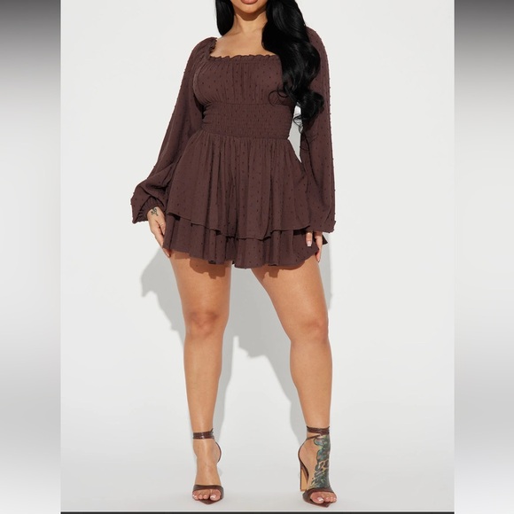 Count On You Romper - Chocolate - Picture 1 of 6